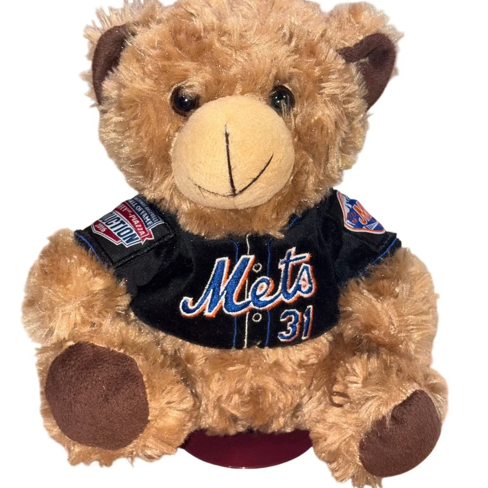 Mike Piazza HOF 2016 Plush Bear NY Mets 8in Brown Forever Collectibles